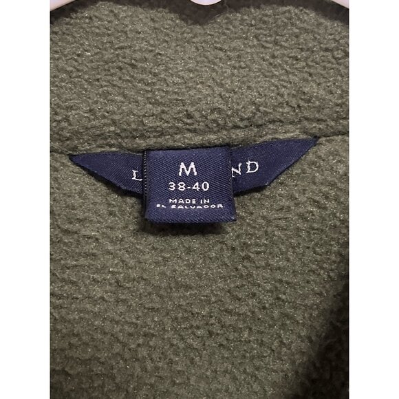 Lands’ End Men’s Medium Green Fleece Jacket with Nylon Shoulder Panels - Picture 3 of 6